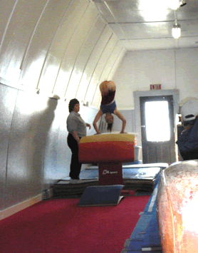 Empire student demonstrates a vault.